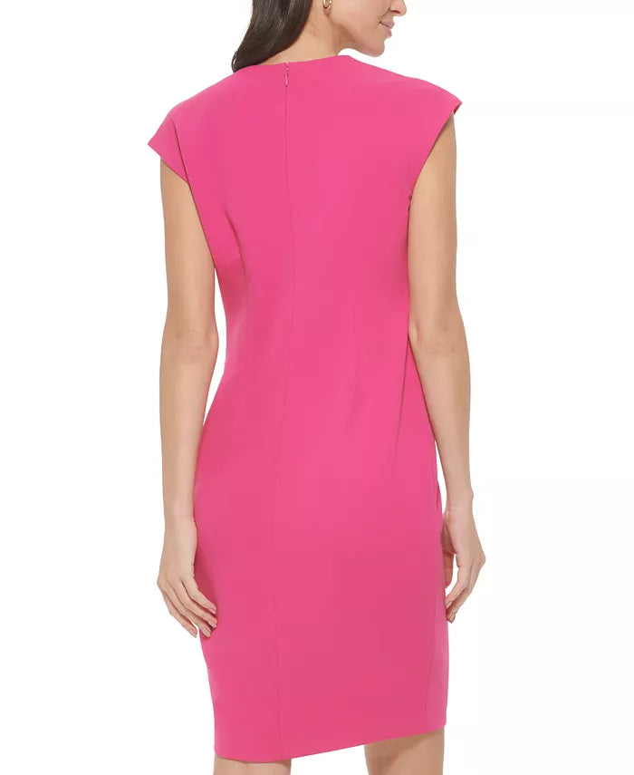 Calvin Klein Scuba-Crepe Cutout Sheath Dress