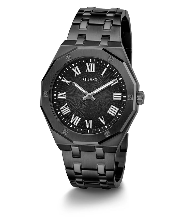 GUESS Men's Analog Black Stainless Steel Watch 42mm