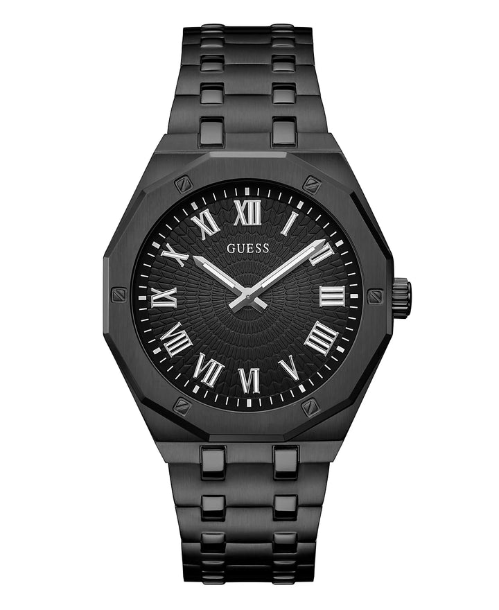 GUESS Men's Analog Black Stainless Steel Watch 42mm