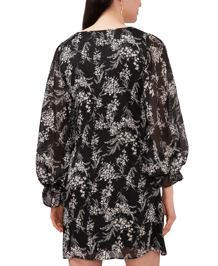 MSK Floral-Print Chiffon Shift Dress