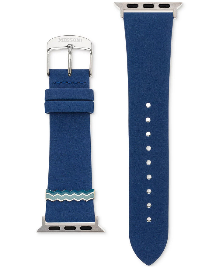 Missoni Blue Zigzag Leather Strap for Apple Watch®