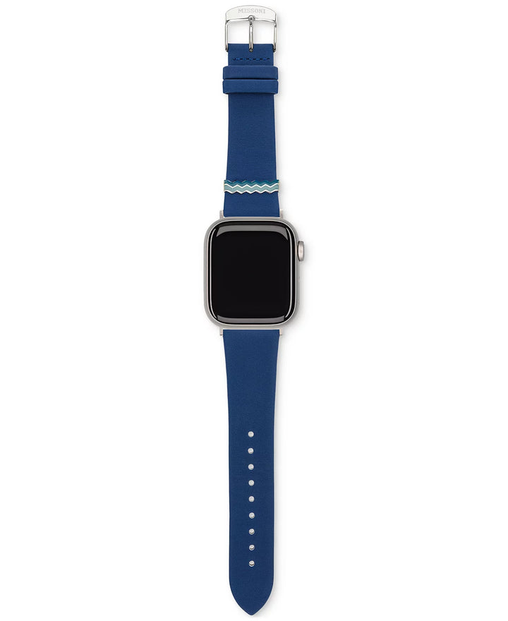 Missoni Blue Zigzag Leather Strap for Apple Watch®