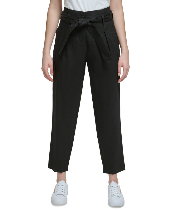 Calvin Klein High-Rise Tie-Waist Pants