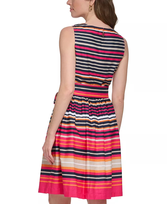 Tommy Hilfiger Cotton Striped Fit & Flare Dress