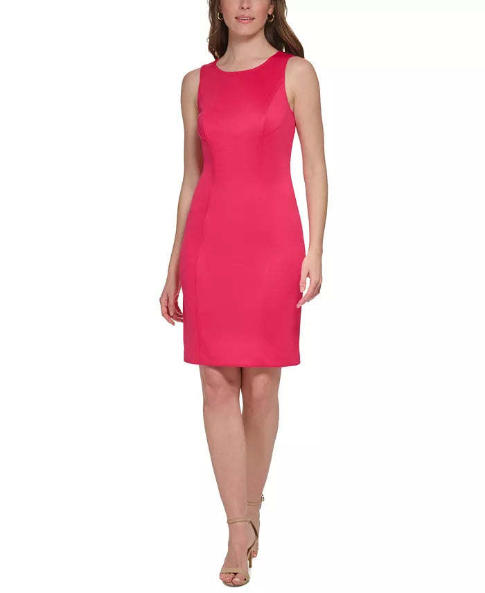 Tommy Hilfiger Sleeveless Scuba Sheath Dress