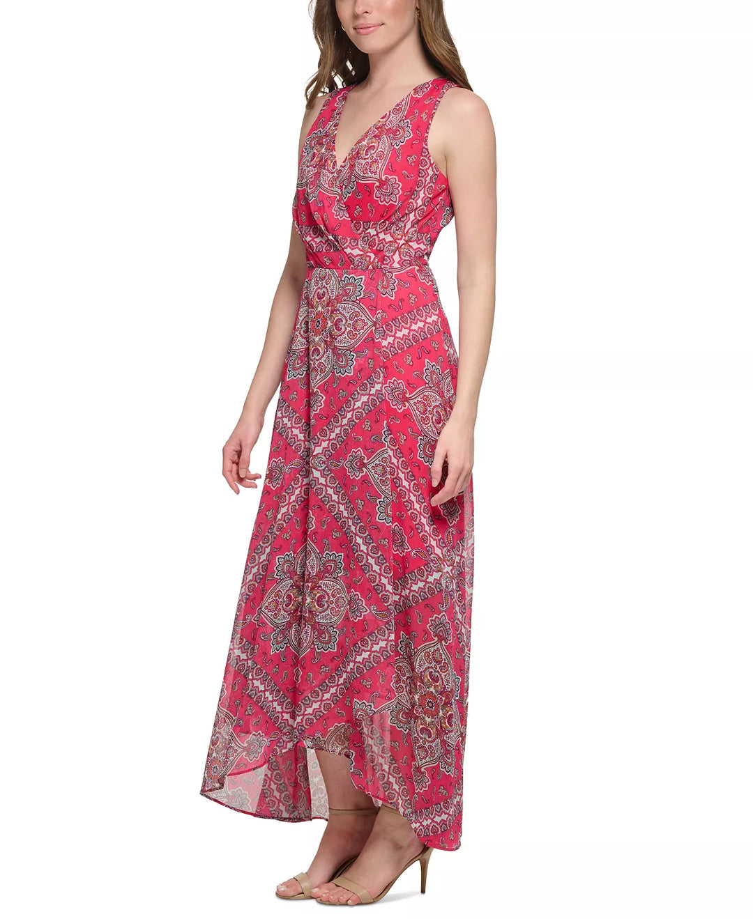 Tommy Hilfiger Women's Surplice Paisley Maxi Dress