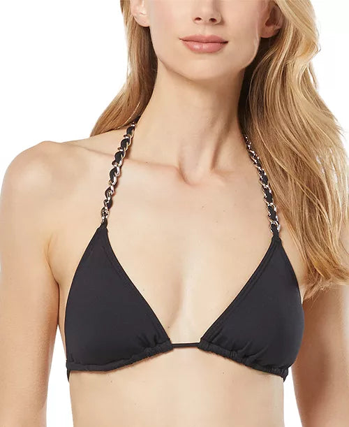 Michael Kors Chain-Trim String Triangle Bikini Top