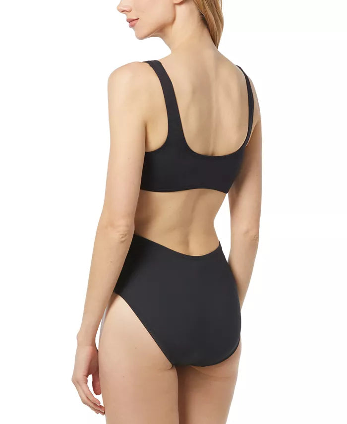 Michael Kors Zip-Trim Cutout One-Piece Swimsuit
