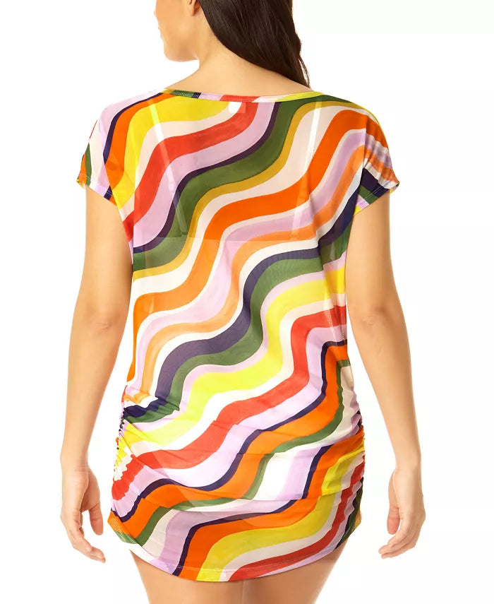 Anne Cole Printed Mesh Tunic Cover-Up