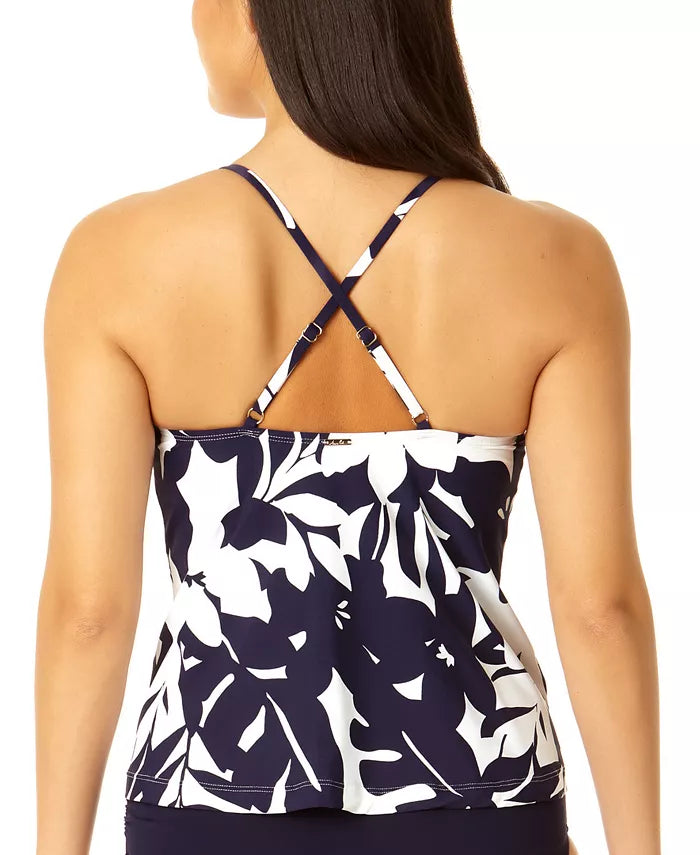 Anne Cole Floral V-Neck Adjustable Tankini Top