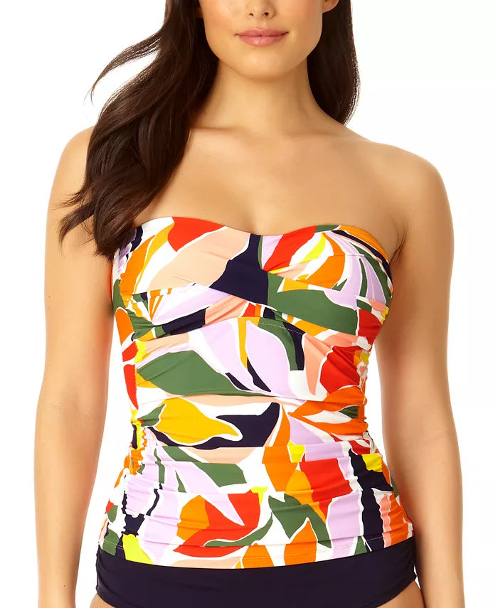 Anne Cole Twist-Front Ruched Tankini Top