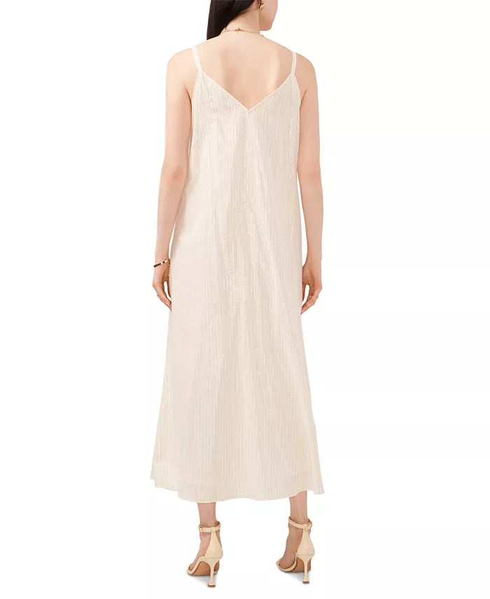 Vince Camuto Metallic-Stripe Sleeveless Maxi Dress