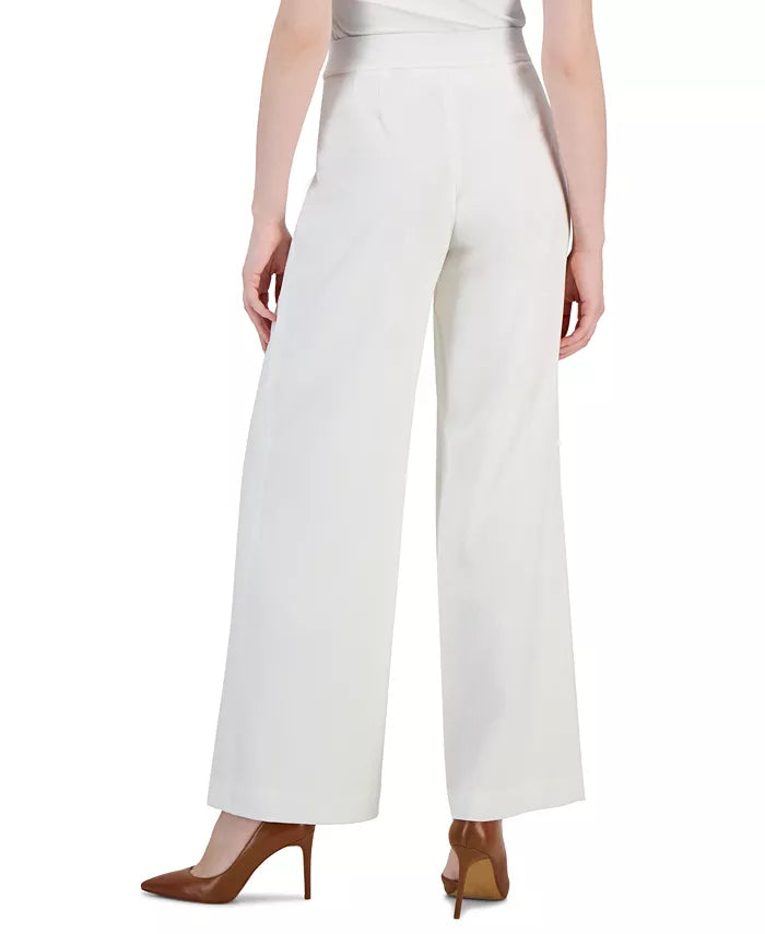 Tahari ASL Mid-Rise Wide-Leg Pants