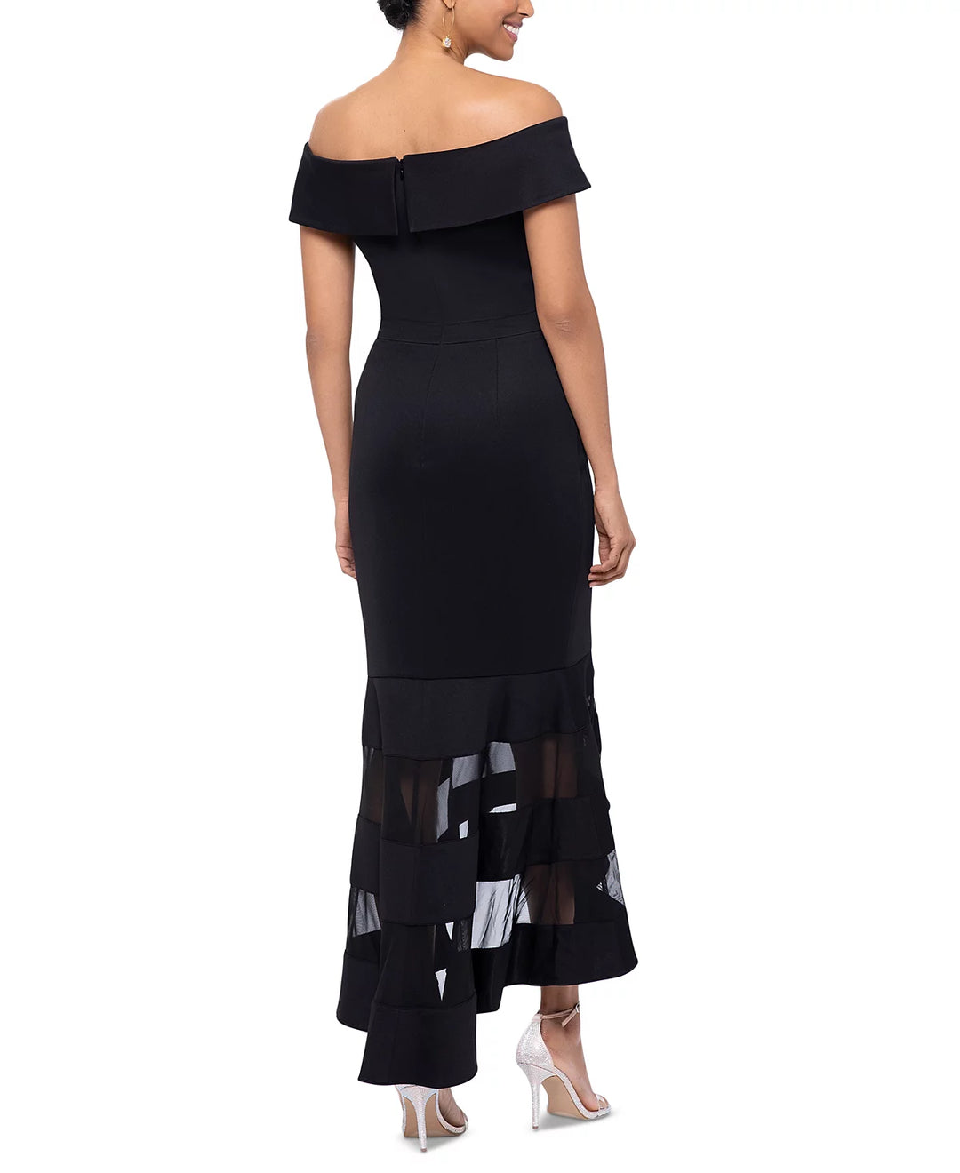 X by XSCAPE Illusion High-Low Fit & Flare Dress