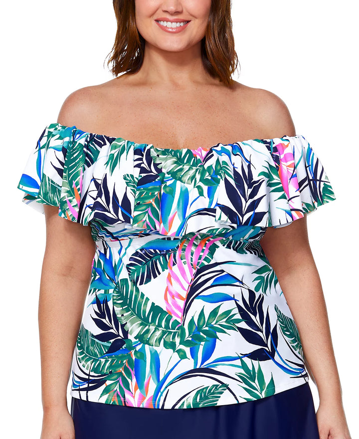 Island Escape Plus Size La Flor Underwire Tankini Top
