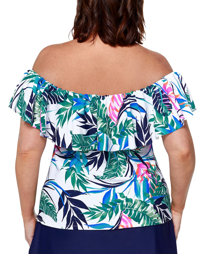 Island Escape Plus Size La Flor Underwire Tankini Top