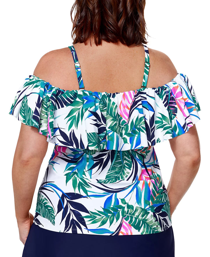 Island Escape Plus Size La Flor Underwire Tankini Top