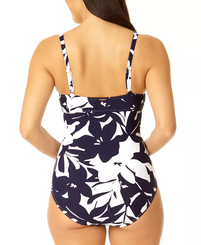 Anne Cole Retro Twist-Front One-Piece Swimsuit