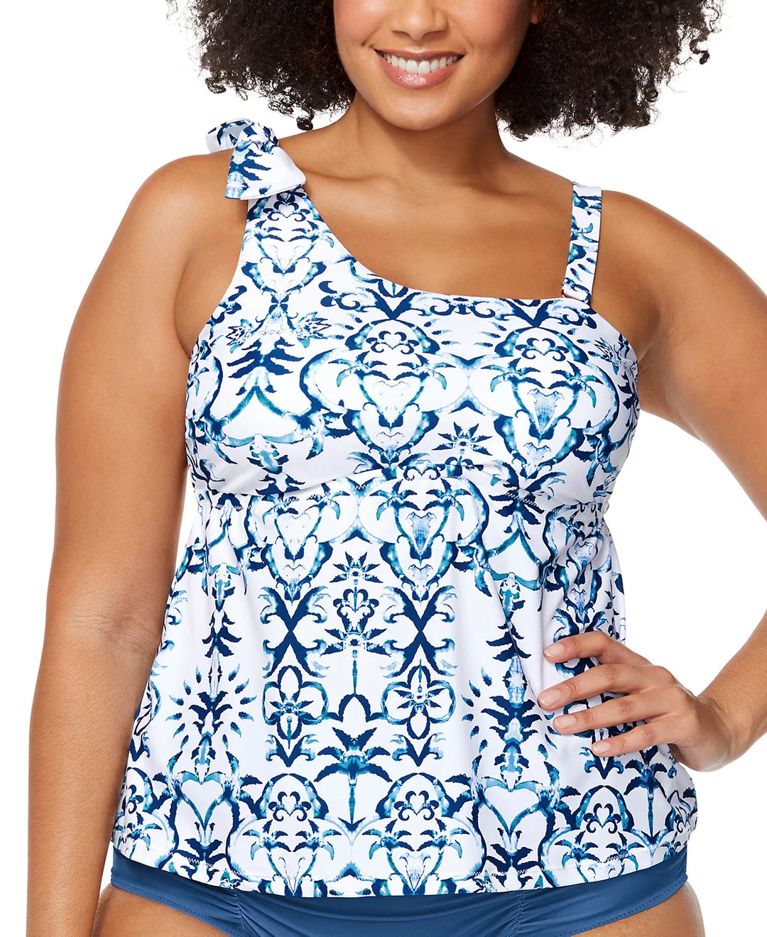 Raisins Curve Trendy Plus Size Marita Printed Tankini Top