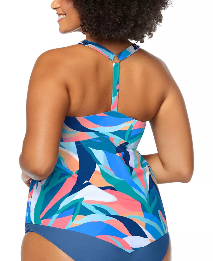 Raisins Curve Trendy Plus Size Trinidad T-Back Tankini Top