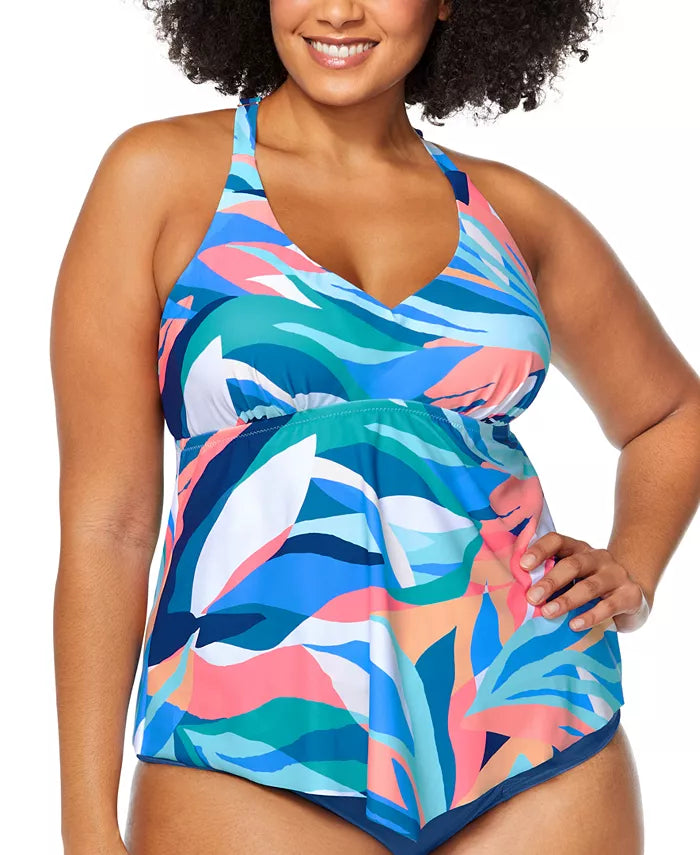 Raisins Curve Trendy Plus Size Trinidad T-Back Tankini Top