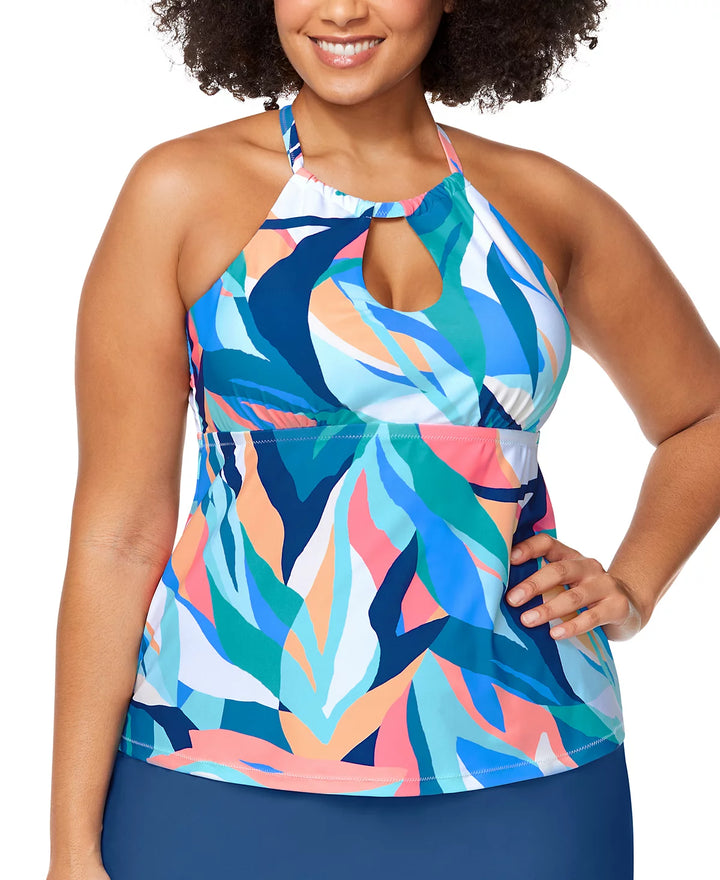 Raisins Curve Trendy Plus Size Rosalie Strappy-Back Tankini Top