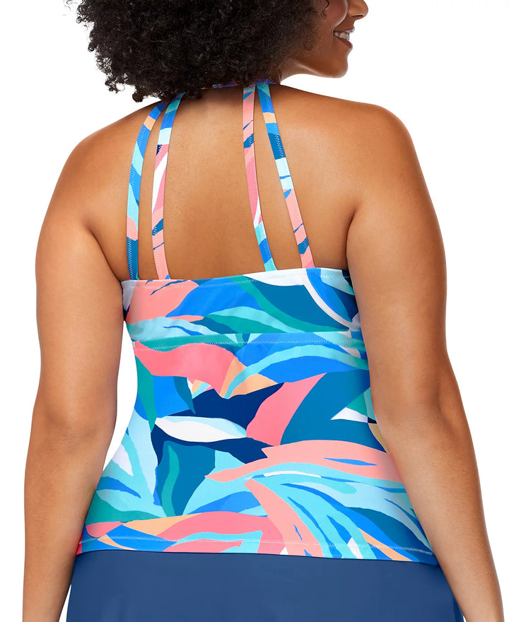 Raisins Curve Trendy Plus Size Rosalie Strappy-Back Tankini Top