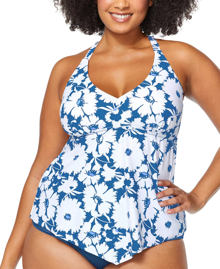 Raisins Curve Trendy Plus Size Trinidad T-Back Tankini Top