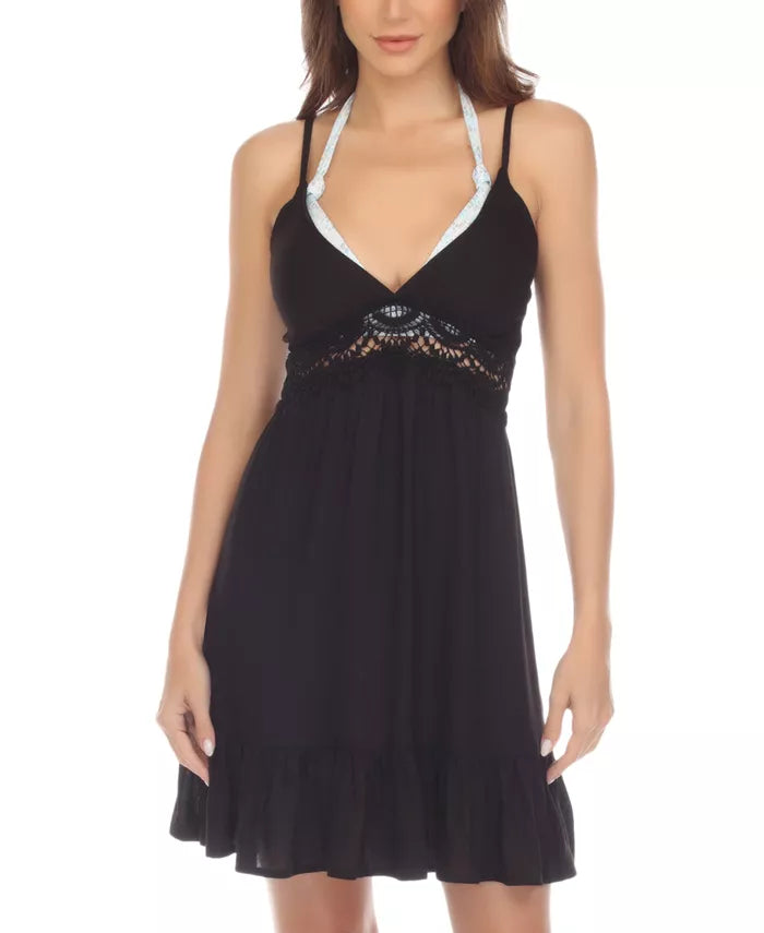Raviya Sleeveless Flutter-Hem Cover-Up Dress