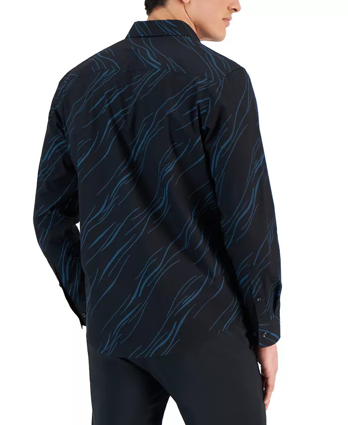 Alfani MEN's Breeze Abstract Print Long Sleeve Shirt