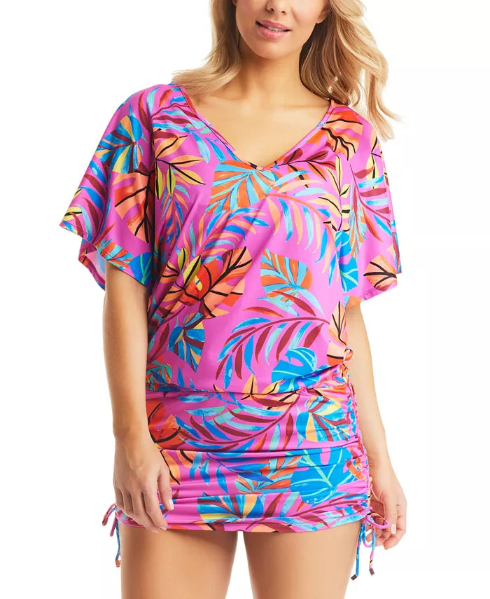 Bar III Paradise In The Palms Adjustable Caftan Cover-Up