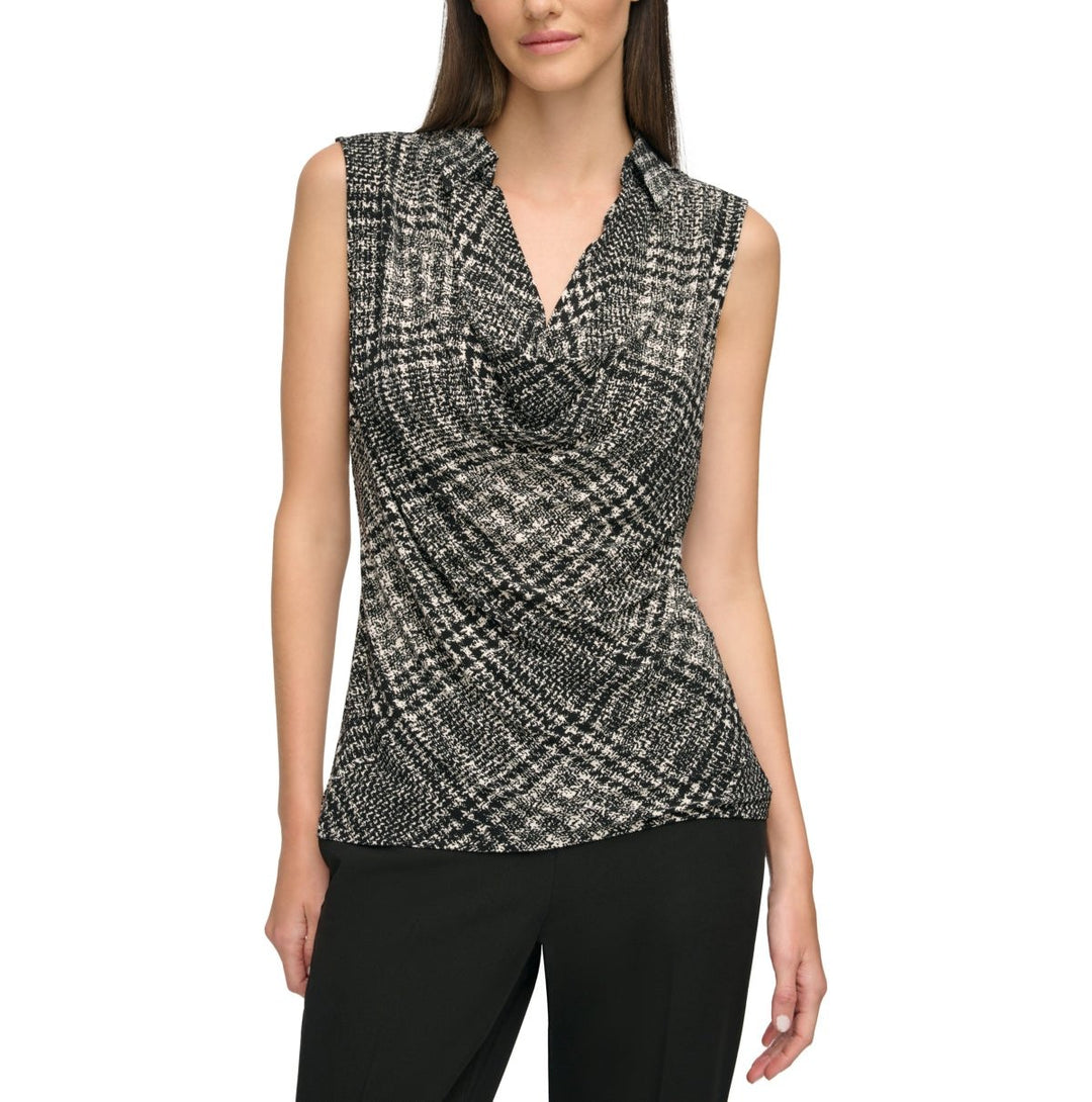 Tommy Hilfiger Printed Cowlneck Sleeveless Top