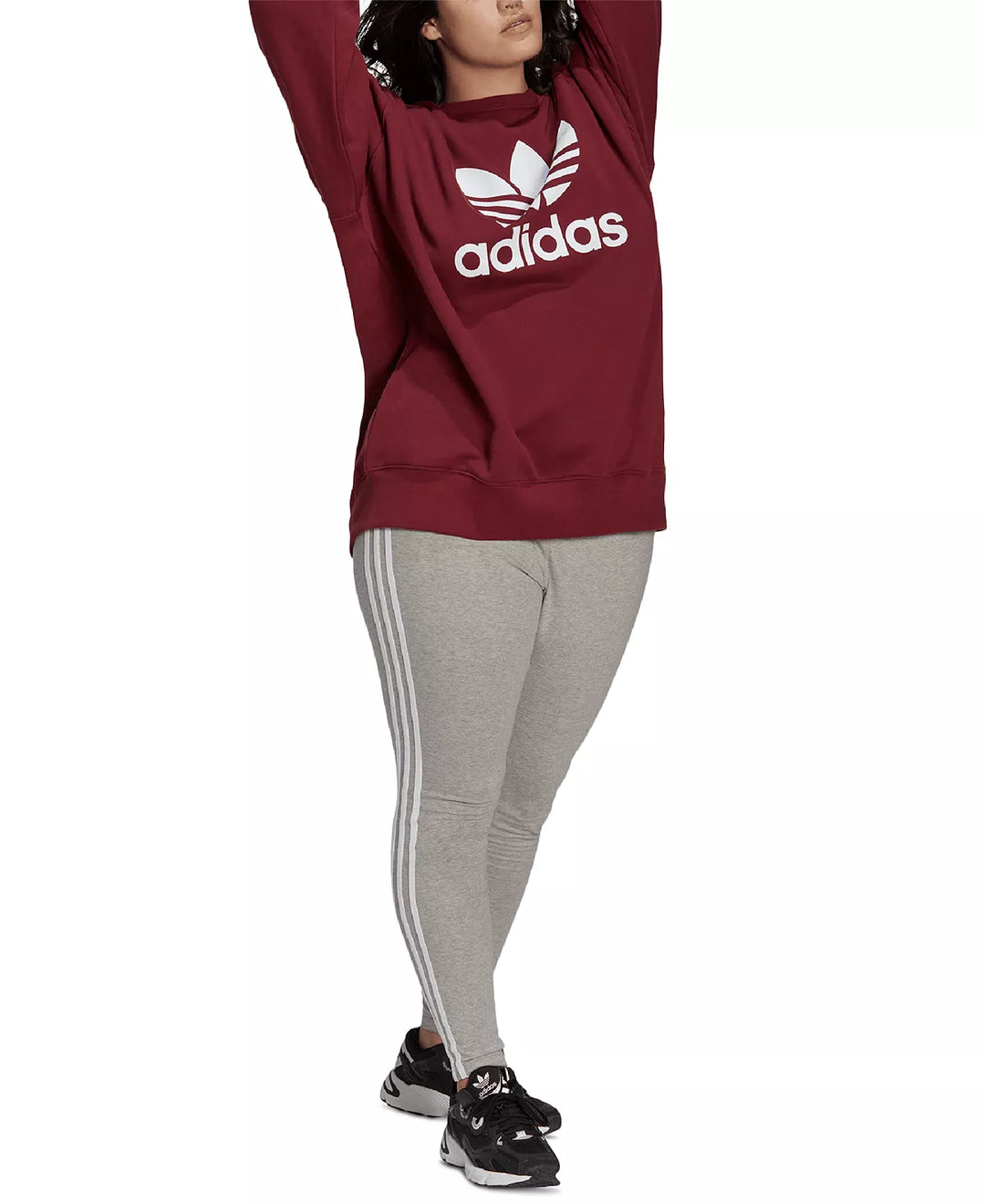 adidas Originals Plus Size Cotton Logo Graphic Sweatshirt