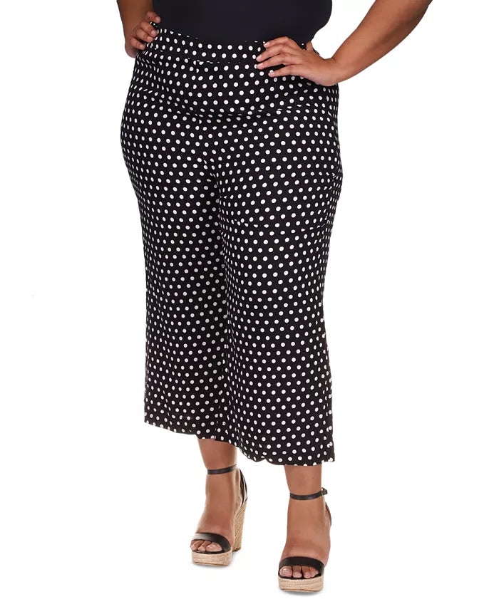 Michael Kors Polka-Dot Cropped Wide-Leg Pants