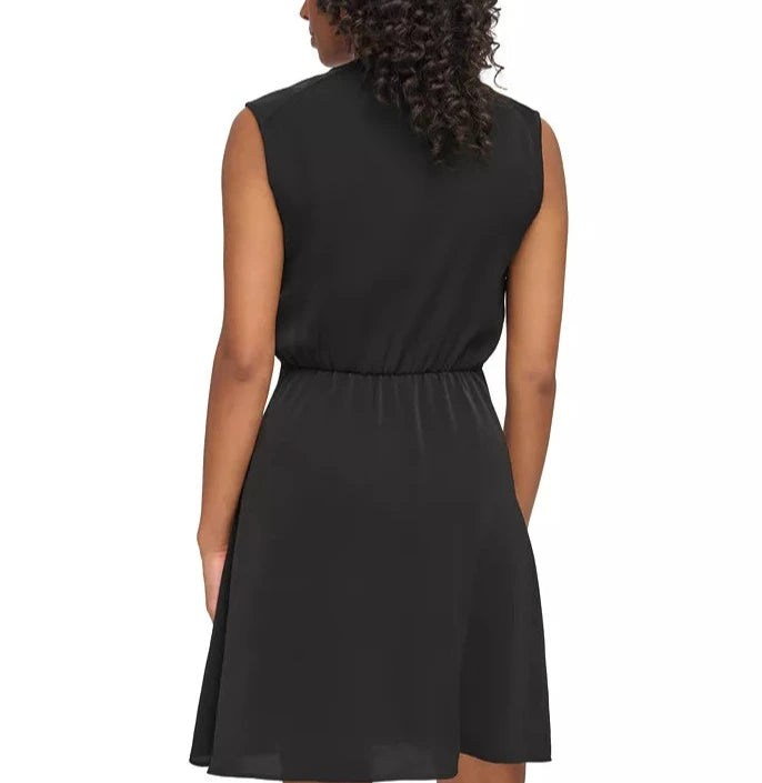 DKNY Sleeveless Tie-Waist Fit & Flare Dress