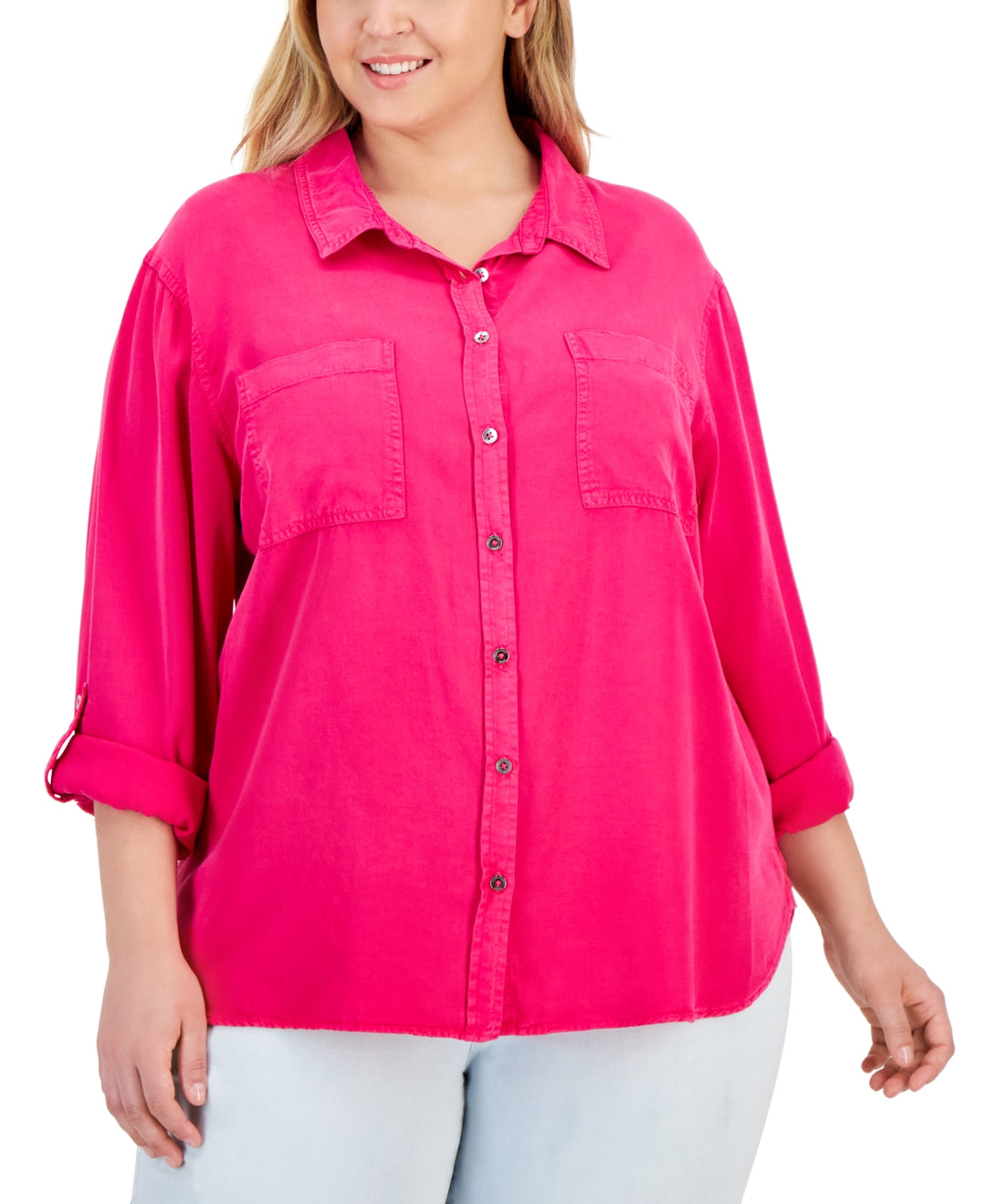 Calvin Klein Jeans Trendy Plus Size Utility Shirt
