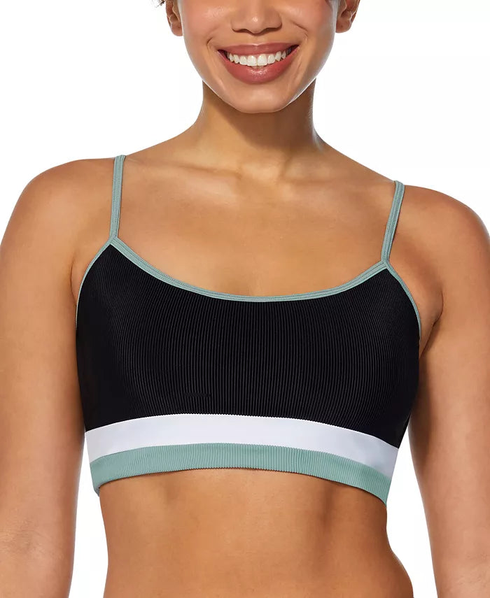 Reebok Colorblock Ribbed Bralette Bikini Top
