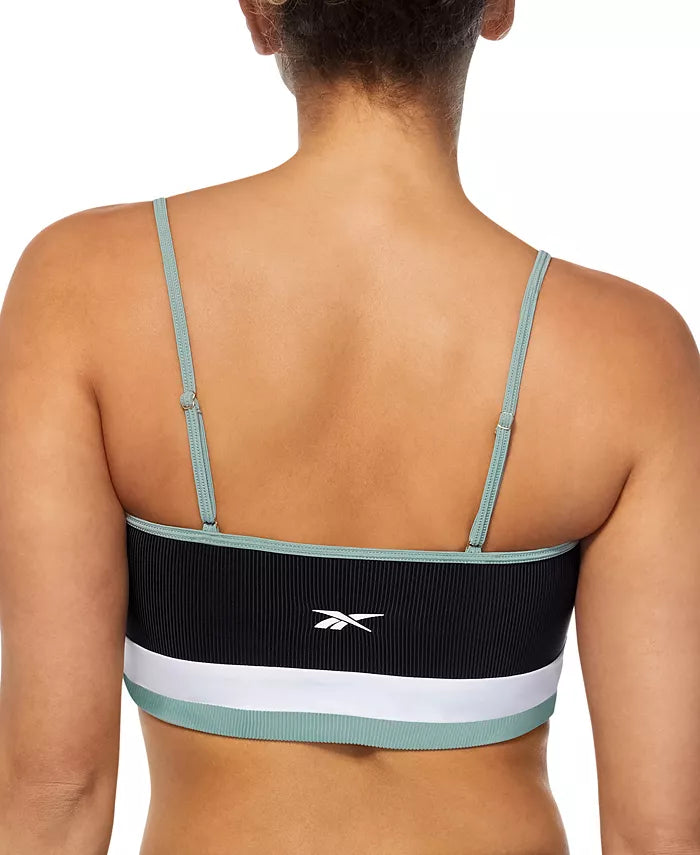 Reebok Colorblock Ribbed Bralette Bikini Top