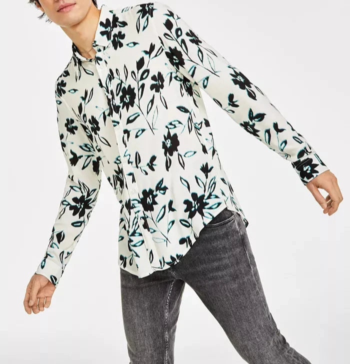 GUESS MEN's Long-Sleeve Button-Front Shirt