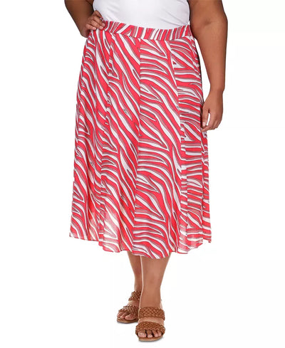 Michael Kors Zebra-Print Midi Skirt