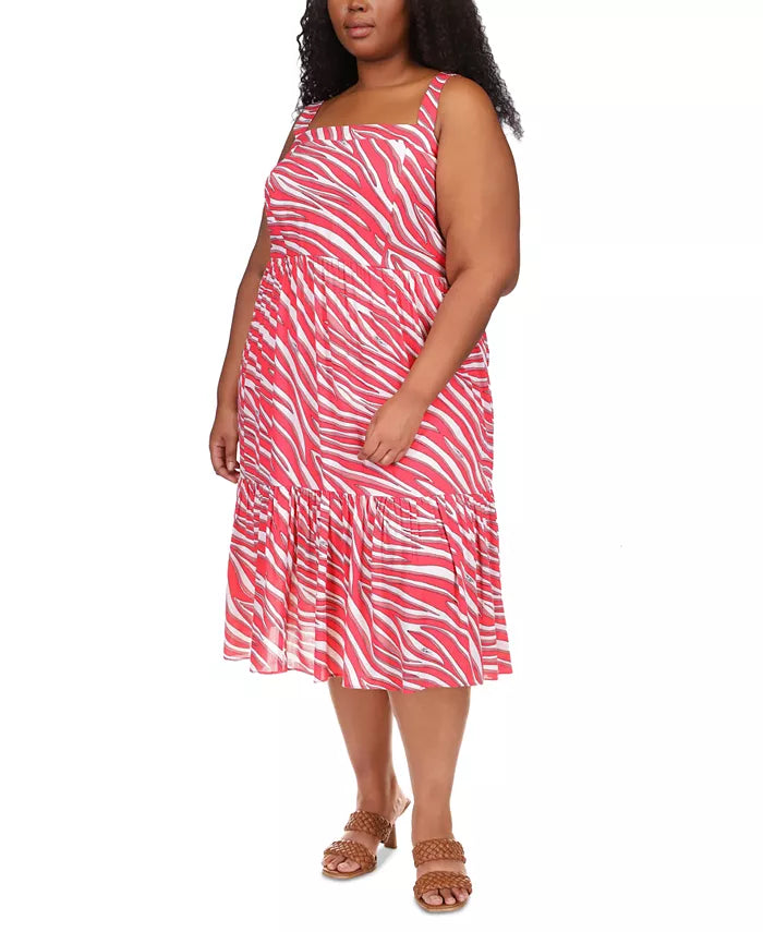 MICHAEL MICHAEL KORS Plus Size Zebra-Print Midi Dress