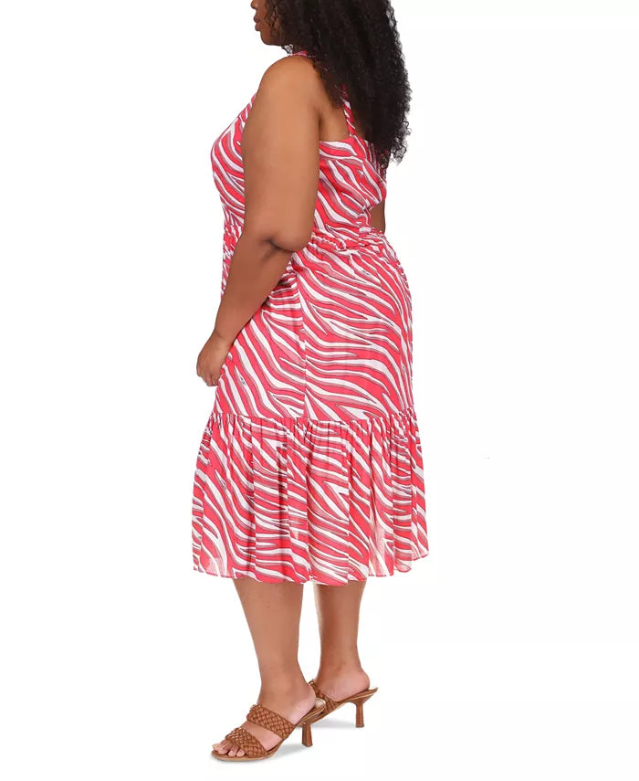 MICHAEL MICHAEL KORS Plus Size Zebra-Print Midi Dress