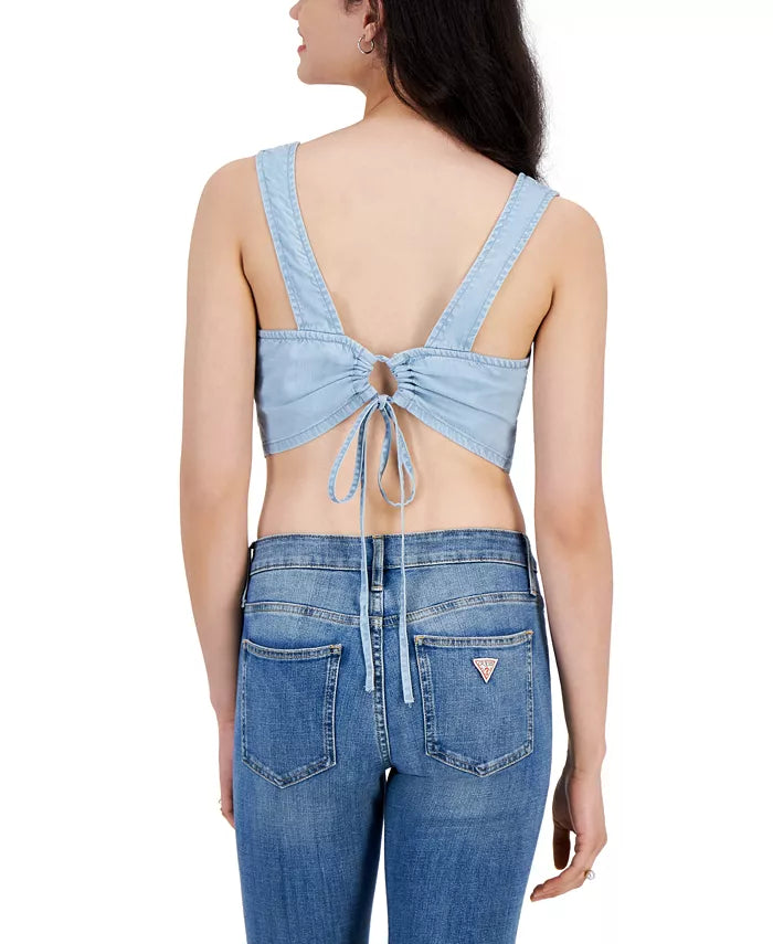 GUESS Jaylani Square-Neck Sleeveless Crop Top