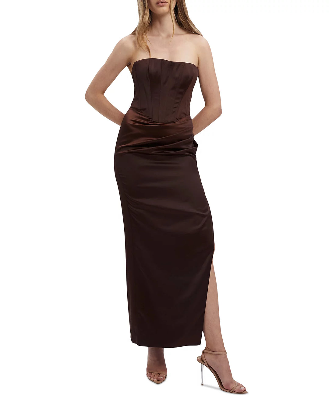 Bardot Everlasting Satin Strapless Gown