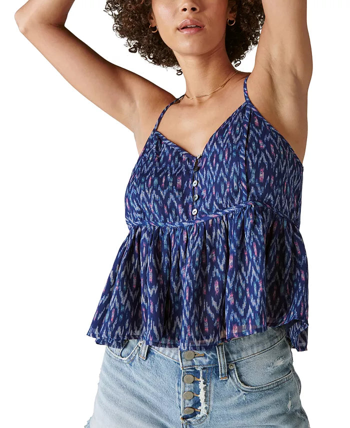 Lucky Brand Printed Racerback Tank Top