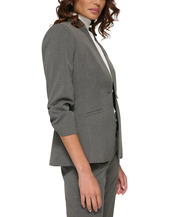 Calvin Klein Collarless Pinstripe Blazer