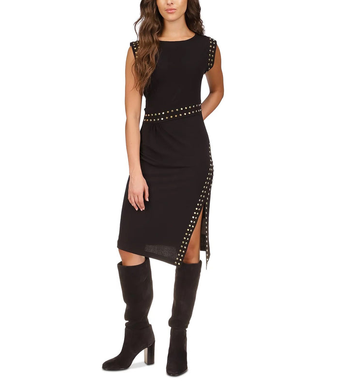 MICHAEL MICHAEL KORS Petite Astor Studded Side-Slit Midi Dress