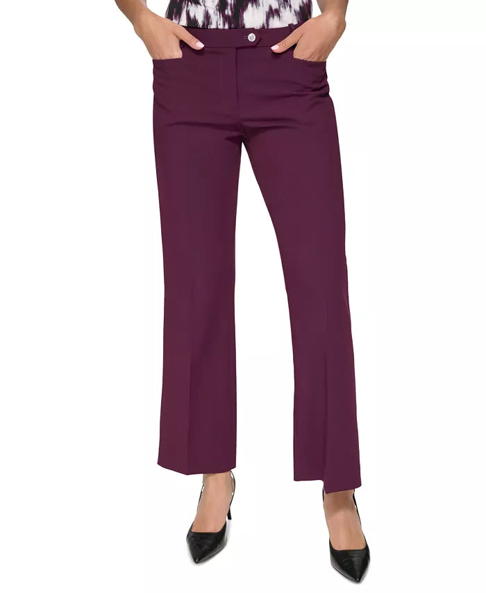Calvin Klein Petite Mid-Rise Straight-Leg Pants