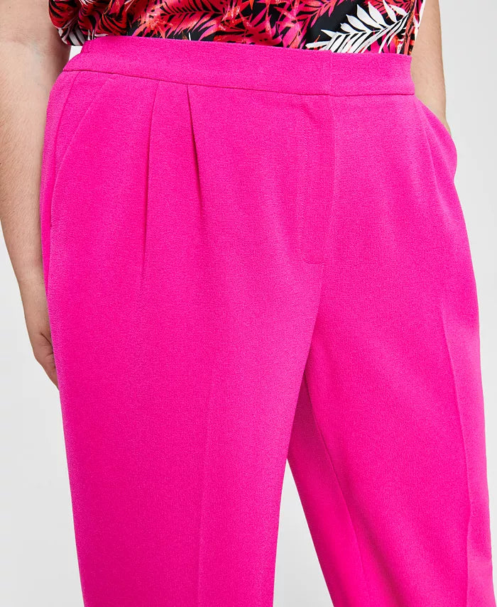 Bar III Plus Size Textured Crepe Wide-Leg Pants