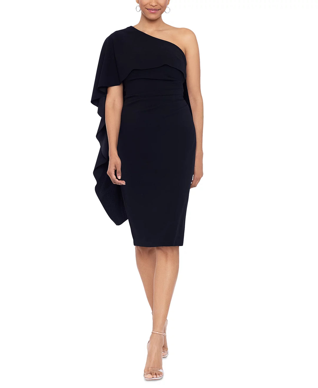 xscape one shoulder dress XSCAPE One-Shoulder Draped Dress – DGFOutlet